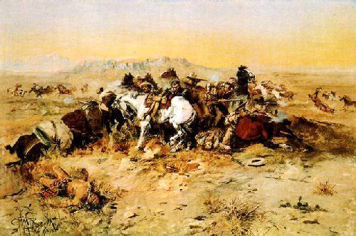 Charles M Russell A Desperate Stand France oil painting art